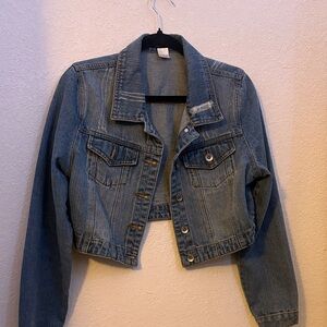 Roommates Cropped Blue Jean Jacket